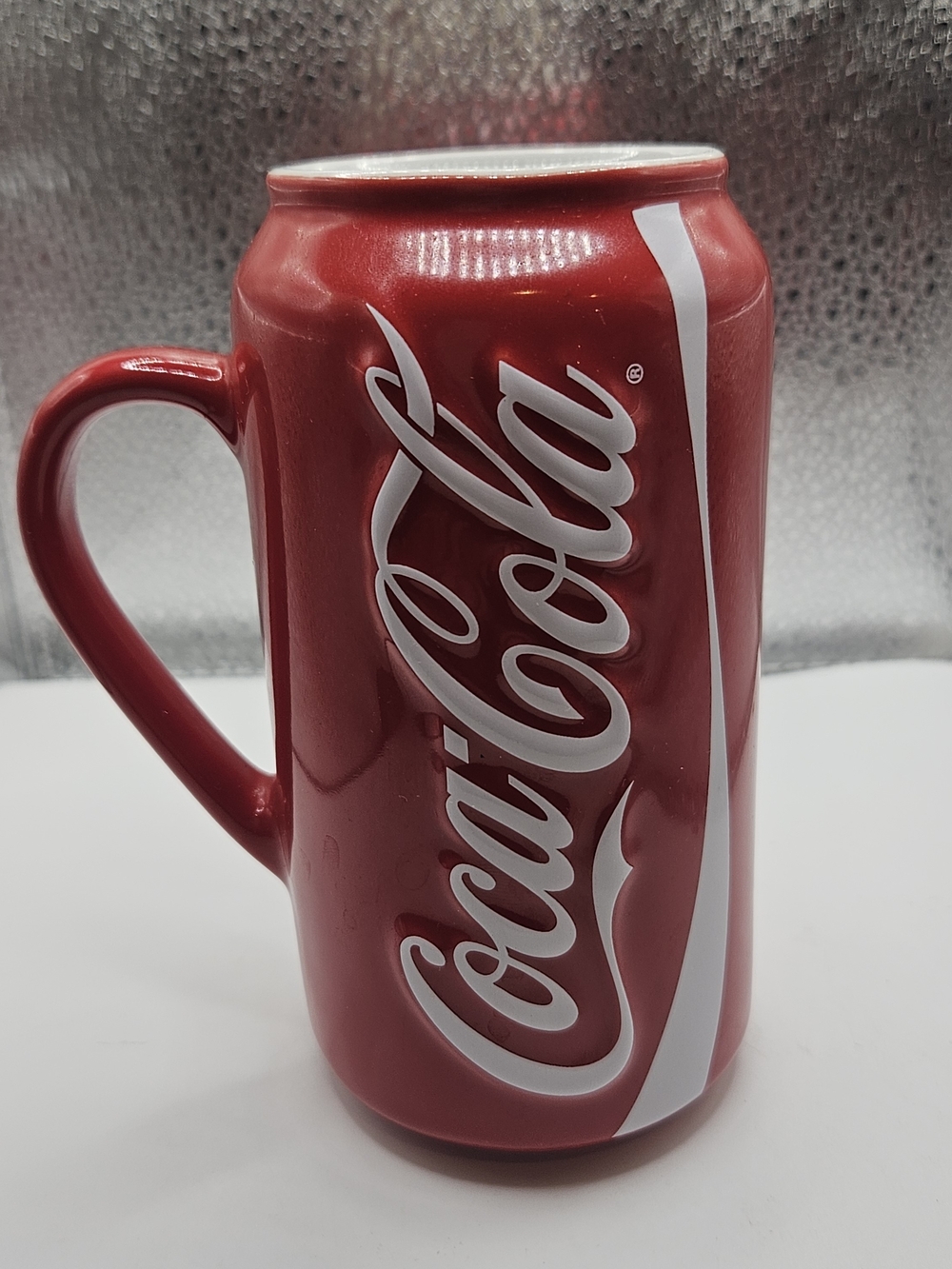 Coca Cola Red and White Can-Shaped Ceramic Mug